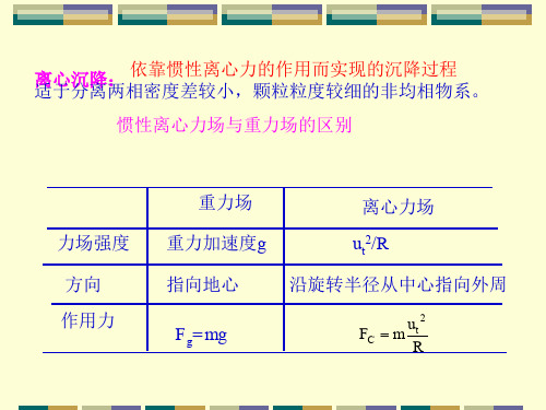 离心沉降速度与重力沉降速度的比较