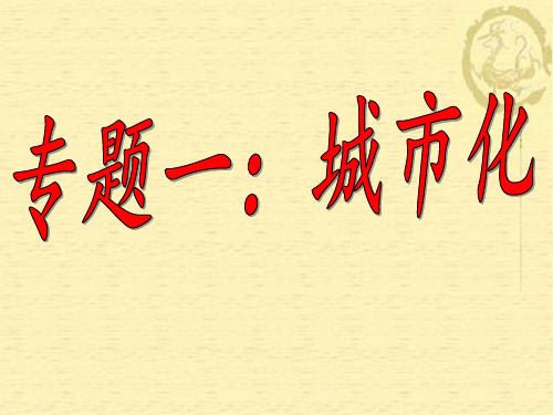 高三历史专题一：城市化