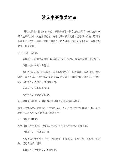 中医体质辨识