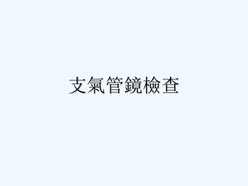 支气管镜检查 PPT