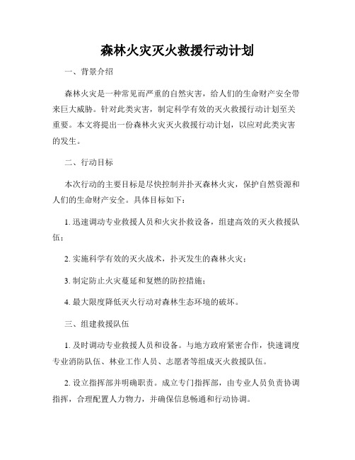 森林火灾灭火救援行动计划