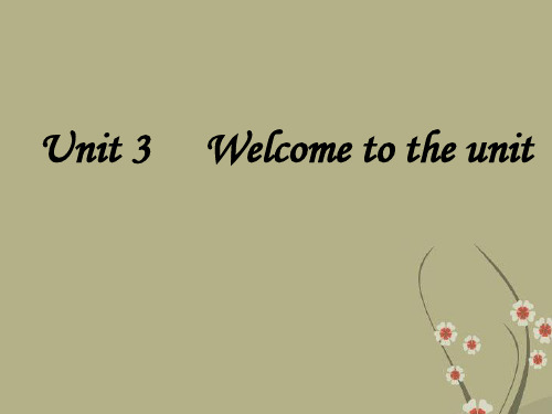 江苏省太仓市第二中学八年级英语上册 8A Unit 3 Welcome to the unit课件 