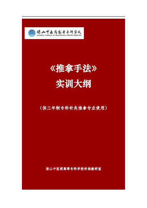 《推拿手法》
