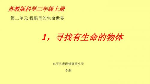 苏教版三年级科学第二单元第一课寻找有生命的物体