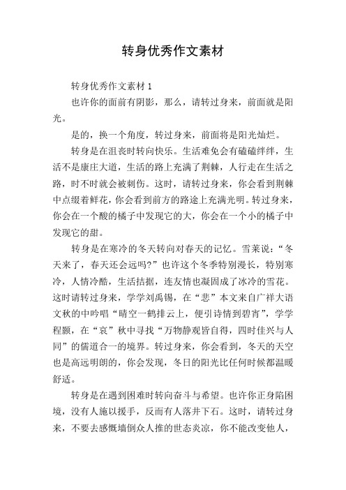 转身优秀作文素材