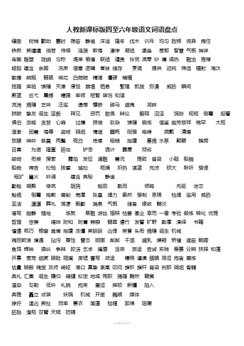 小升初四到六年级词语盘点