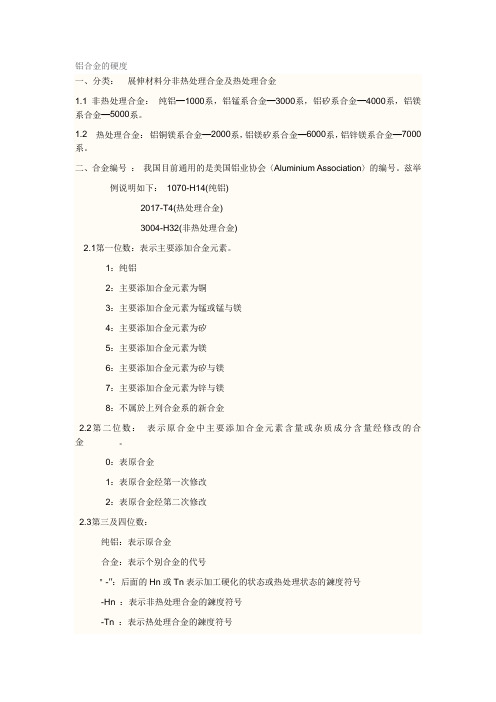 铝合金的热处理及硬度