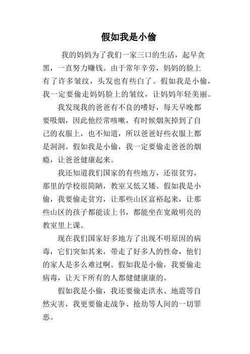 假如我是小偷