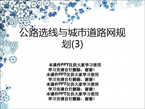 公路选线与城市道路网规划(3)幻灯片PPT