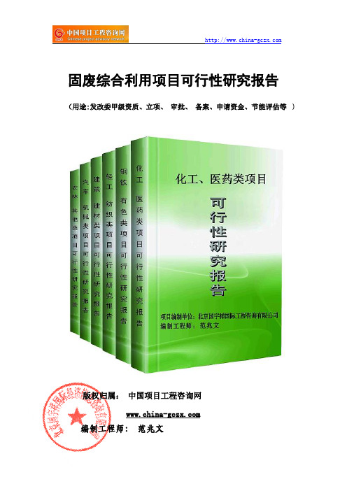 固废综合利用项目可行性研究报告(备案用案例)