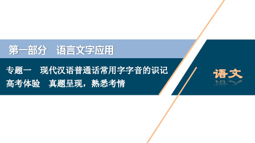 2021版浙江高考语文一轮复习课件：第1部分 专题一 1 高考体验 