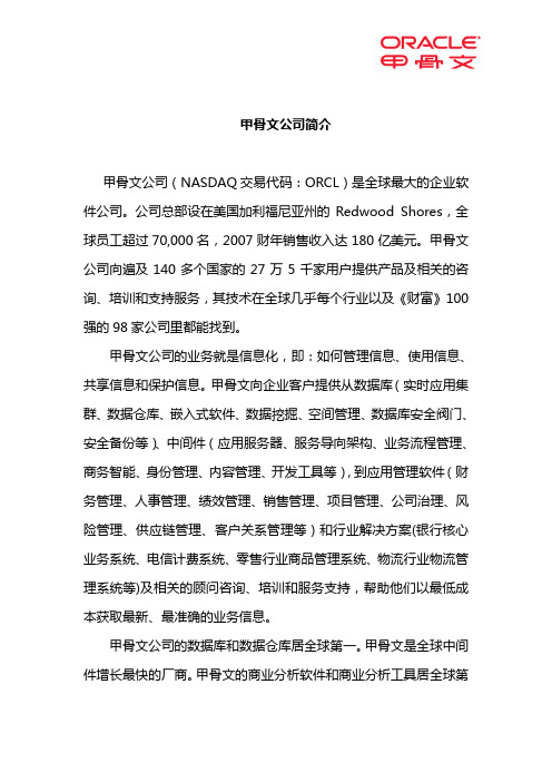 甲骨文公司简介