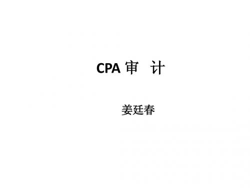 0 CPA审计 前言