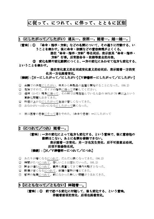 に従って、につれて、に伴って、とともに(日语N2)-11