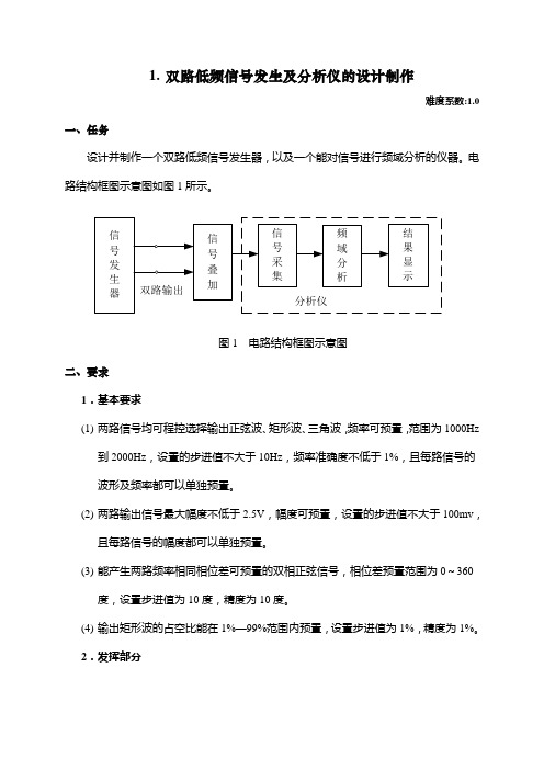 双路低频信号发生及分析仪的设计制作