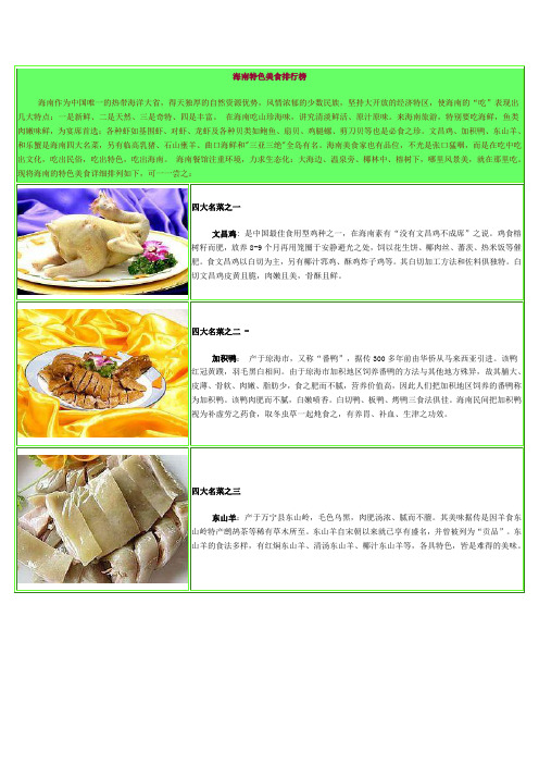 海南美食