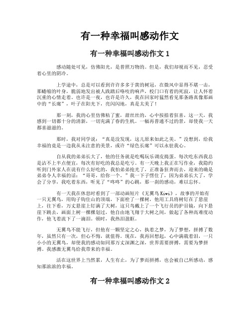 有一种幸福叫感动作文
