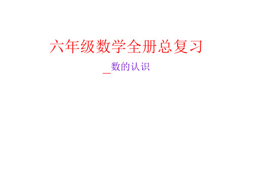 六年级数学全册总复习(新编201912)