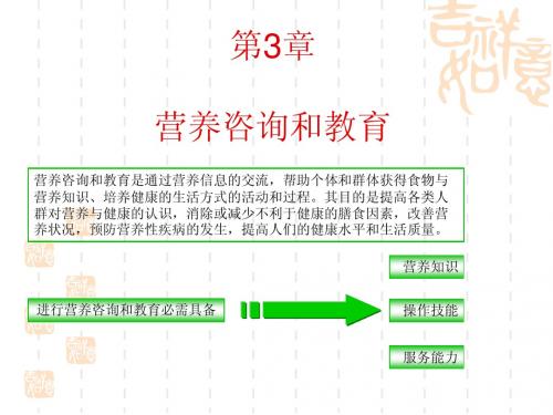 第3章 营养咨询和教育