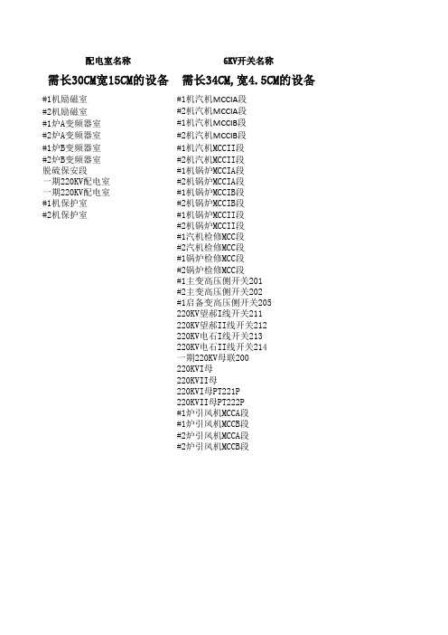 电气设备双重名称