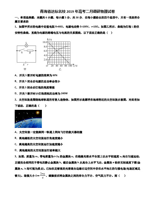 青海省达标名校2019年高考二月调研物理试卷含解析