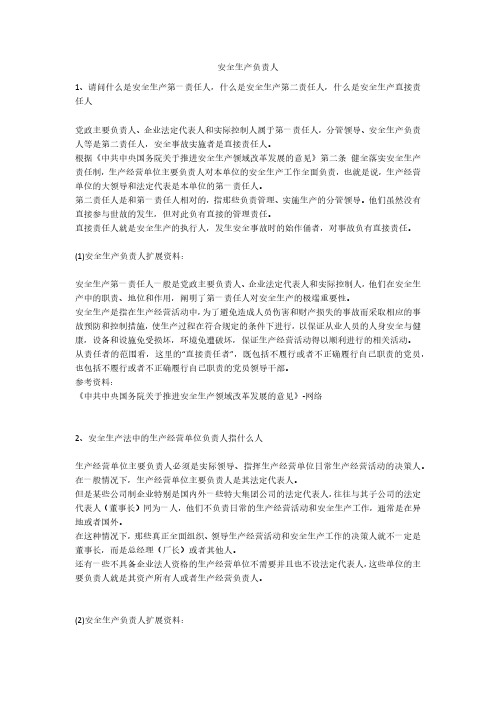 安全生产负责人