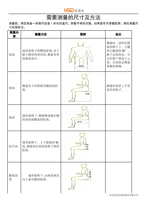 轮椅尺寸测量方法