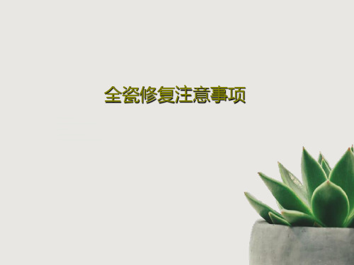 全瓷修复注意事项25页PPT