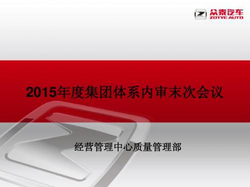 2015年度集团内审总结报告
