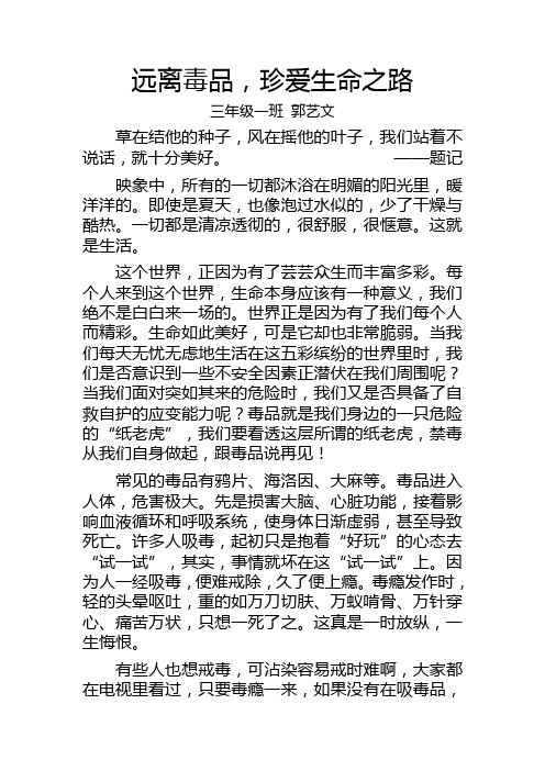 远离毒品,珍爱生命之路