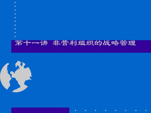 第十一讲 非营利组织的战略管理