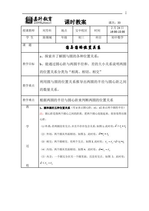 圆与圆的位置关系1