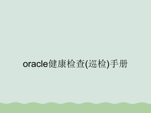 oracle健康检查(巡检)手册PPT(共54页)