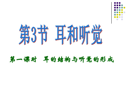 浙教版科学七年级下册2.3《耳和听觉》