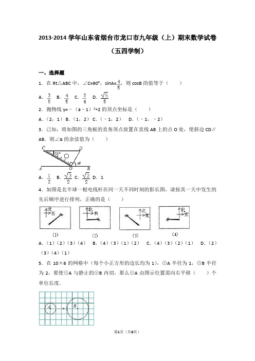 鲁教版九年级(上)期末数学试卷(五四学制)5