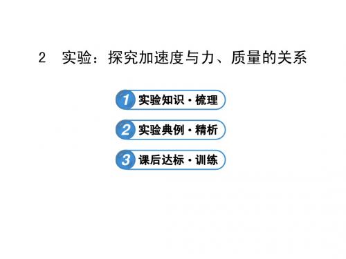 高一物理必修一人教版4.2实验：探究加速度与力、质量的关系