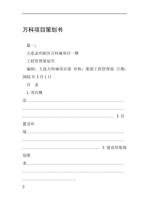 万科项目策划书