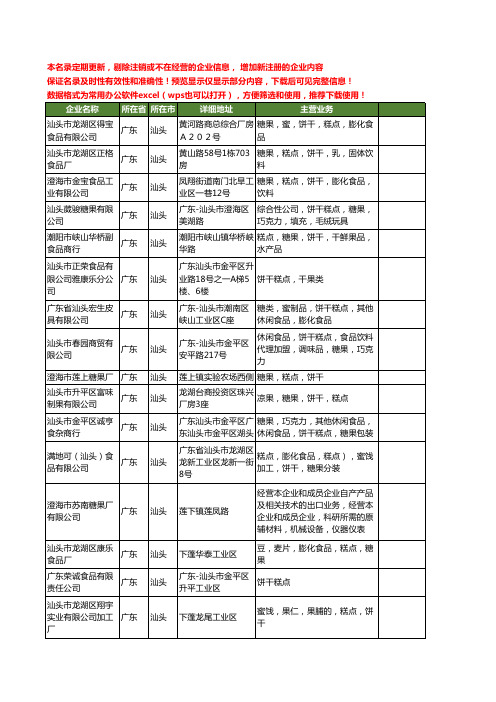 新版广东省汕头饼干糕点工商企业公司商家名录名单联系方式大全25家