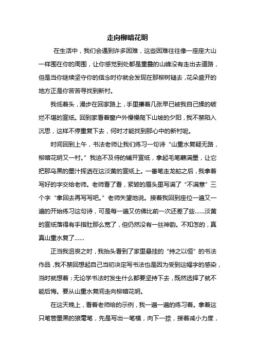 初三作文：走向柳暗花明作文800字_3