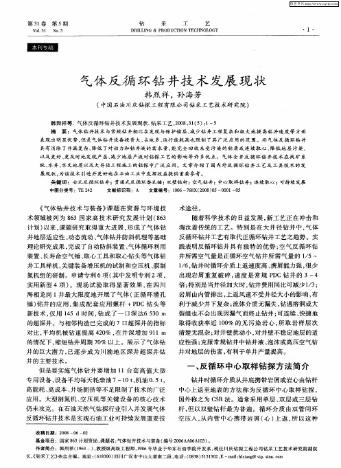 气体反循环钻井技术发展现状
