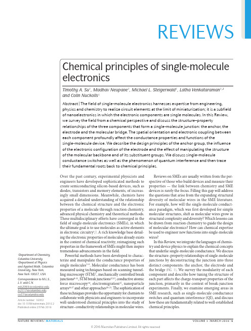 Chemical principles of single-molecule(单分子的化学原理)