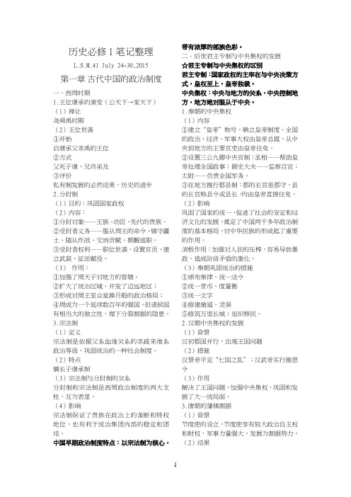历史人教版必修系列笔记资料