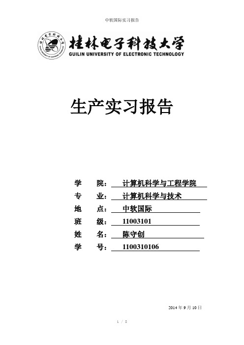 中软国际实习报告参考模板