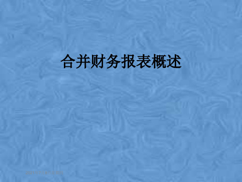 合并财务报表概述