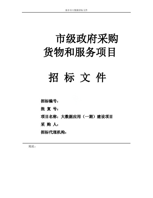 某市市大数据招标文件