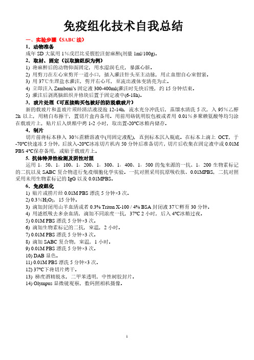 免疫组化实验技术自我总结