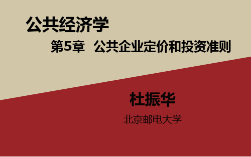 公共经济学第5章 公共企业定价和投资准则