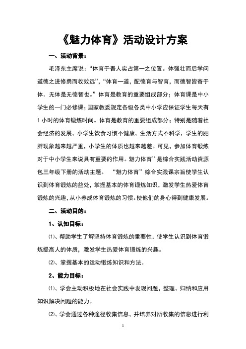 魅力体育活动设计方案