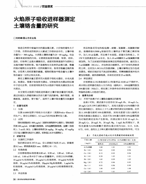 火焰原子吸收进样器测定土壤铬含量的研究