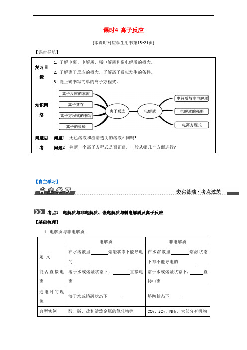 江苏省高考化学一轮复习专题演练：专题化学基础知识离子反应苏教 含解析